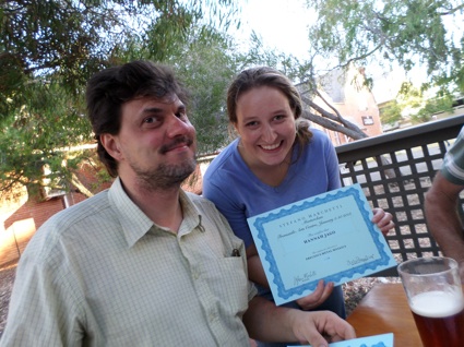 The workshop was topped off with a beer at the pub and a certificate for having completed the Precious Metal Mosaics Masterclass with Stefano Marchetti.