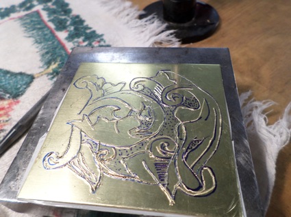 Here's my first attempt at engraving a traditional Korean motif by hand.